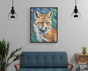 Broderie Diamant Renard Impressionniste