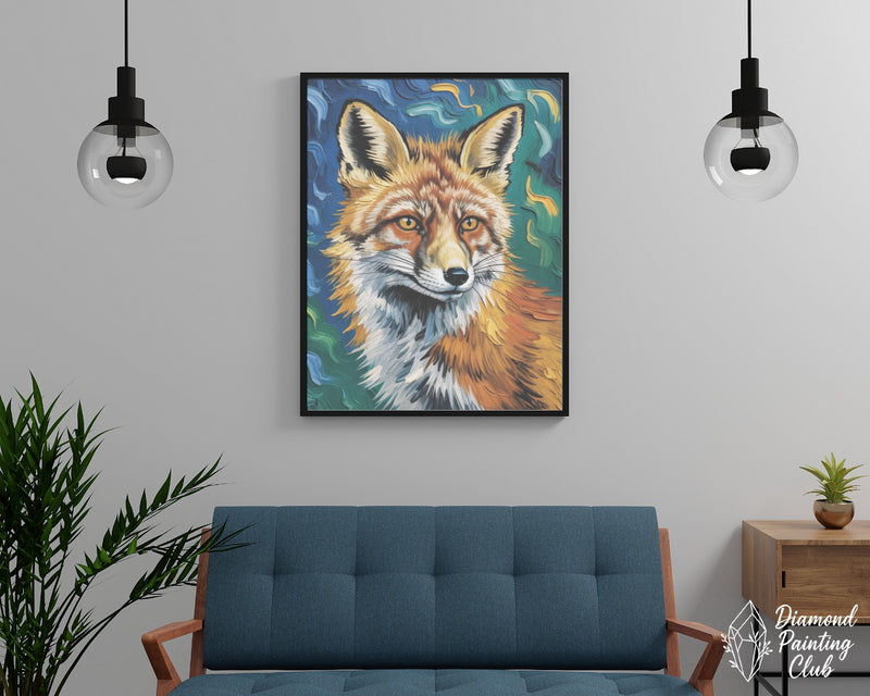 Broderie Diamant Renard Impressionniste