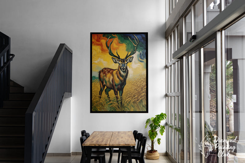 Broderie Diamant Cerf aux Bois