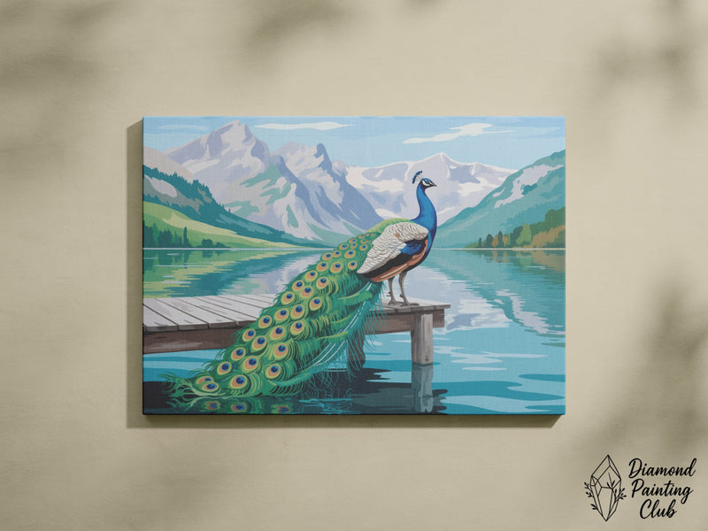 Broderie Diamant Paon Lac Alpin