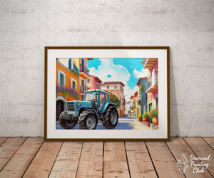 Broderie Diamant Tracteur en Ville
