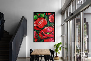 Broderie Diamant Coquelicots Géants