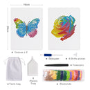 Mini Diamond Painting - Rose Arc-en-Ciel & Papillon Multicolore (2 pièces)