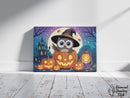 Broderie Diamant Hibou Sorcier d'Halloween