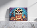 Broderie Diamant Chouette Sorcière d'Halloween