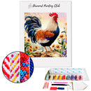 Broderie diamant Coq en prairie | 💎 Diamond Painting Club