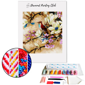Broderie diamant Fresque arbre floral | 💎 Diamond Painting Club