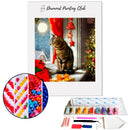 Broderie diamant Chat de Noël | 💎 Diamond Painting Club