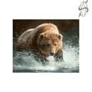 Broderie diamant Ours dans la rivière  | 💎 Diamond Painting Club