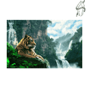Broderie diamant Tigre & cascade | 💎 Diamond Painting Club