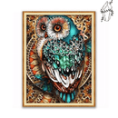 Broderie diamant Chouette Verte Abstraite | 💎 Diamond Painting Club