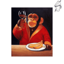 Broderie diamant Chimpanzé a table | 💎 Diamond Painting Club