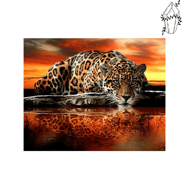 Broderie diamant Jaguar au bord de l'eau | 💎 Diamond Painting Club