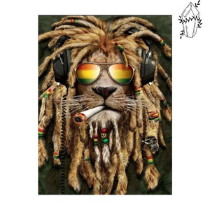 Broderie diamant Lion Reggae | Diamond-painting-club.com