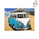 Broderie diamant Vans bleu à la plage | 💎 Diamond Painting Club