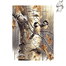 Broderie diamant Mésange sur un bouleau | 💎 Diamond Painting Club