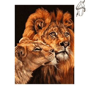 Broderie diamant Lion & Lionne  | 💎 Diamond Painting Club