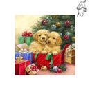 Broderie diamant Chiot de noël | 💎 Diamond Painting Club