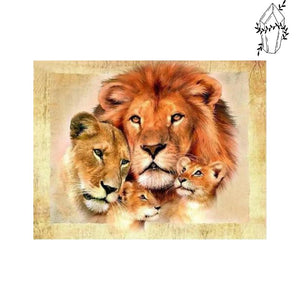 Broderie diamant Famille Lion | Diamond-painting-club.com