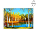 Broderie diamant Étang en automne | 💎 Diamond Painting Club