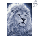 Broderie diamant Lion Blanc ancestral  | 💎 Diamond Painting Club