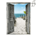 Broderie diamant Porte vers la plage | 💎 Diamond Painting Club