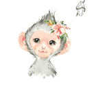 Broderie diamant Petit singe mignon | 💎 Diamond Painting Club