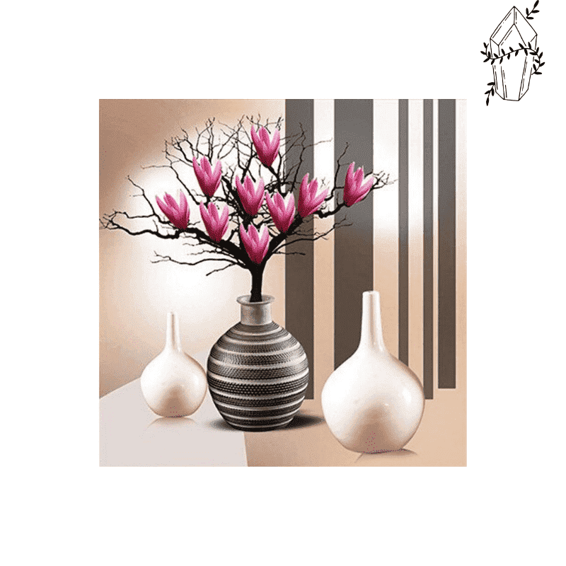 Broderie diamant Magnolia en vase  | 💎 Diamond Painting Club
