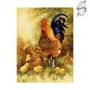 Broderie diamant Coq poule et leurs poussins | 💎 Diamond Painting Club