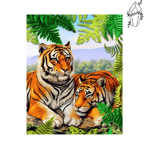 Broderie diamant Couple de Tigre du Bengale | 💎 Diamond Painting Club
