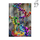 Broderie diamant guitare florale multicolore | Diamond-painting-club.com
