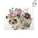 Broderie diamant Hérisson et fleurs | 💎 Diamond Painting Club