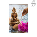 Broderie diamant Bouddha Orchidée et Shishi-odoshi | Diamond-painting-club.com