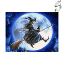 Broderie diamant Sorcière Pleine Lune  | 💎 Diamond Painting Club