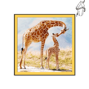 Broderie diamant Girafe et girafon | 💎 Diamond Painting Club