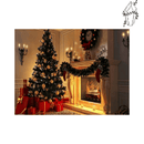 Broderie diamant Cheminée de noël | 💎 Diamond Painting Club