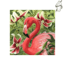 Broderie diamant Flamant rose et hibiscus | 💎 Diamond Painting Club