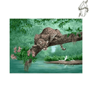 Broderie diamant Léopard sur une branche | 💎 Diamond Painting Club