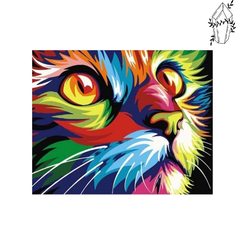 Broderie diamant Chat multicolore | 💎 Diamond Painting Club
