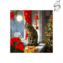 Broderie diamant Chat de Noël | 💎 Diamond Painting Club