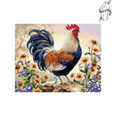 Broderie diamant Coq en prairie | 💎 Diamond Painting Club