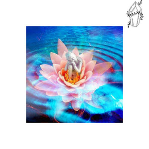 Broderie diamant Bouddha sur fleur de lotus | Diamond-painting-club.com