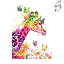 Broderie diamant Girafe multicolore | 💎 Diamond Painting Club