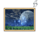 Broderie diamant Prairie verte sur ciel étoilé  | 💎 Diamond Painting Club