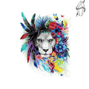 Broderie diamant Lion en fleurs | 💎 Diamond Painting Club