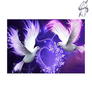 Broderie diamant Coeur & Colombes  | 💎 Diamond Painting Club