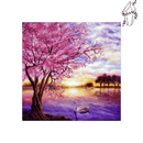 Broderie diamant Lac & Cerisier en fleur | 💎 Diamond Painting Club