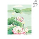 Broderie diamant Estampe de Lotus | Diamond-painting-club.com