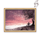 Broderie diamant Crépuscule dans un champ de fleur | 💎 Diamond Painting Club