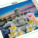Broderie diamant Bouddha Plumeria | Diamond-painting-club.com